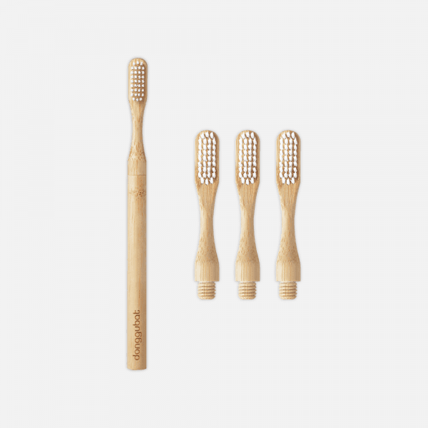 동구밭 대나무 칫솔 세트 (대나무 칫솔 1개 + 교체형 헤드 3개)