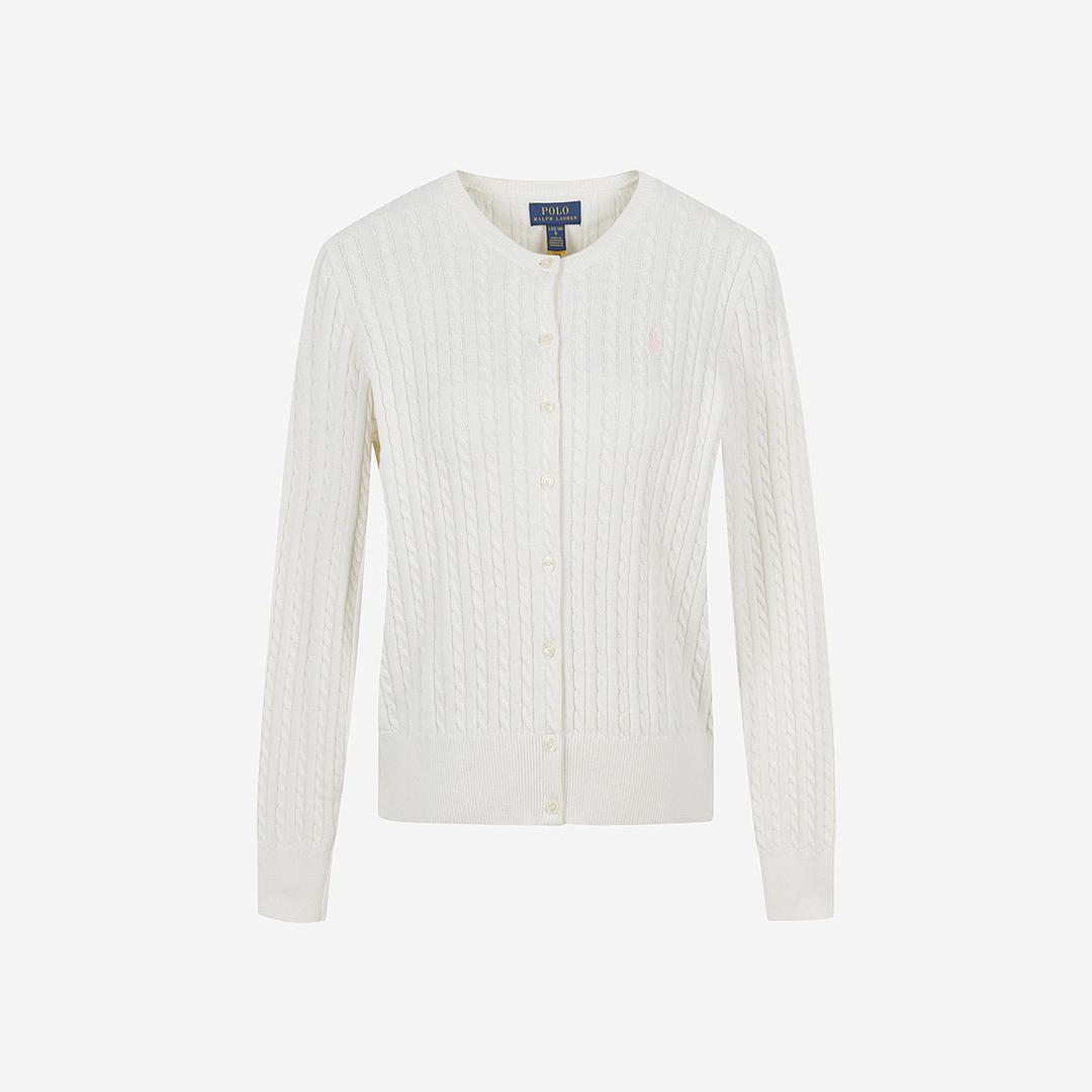 (Child) Polo Ralph Lauren Mini Cable Cotton Cardigan Warm White