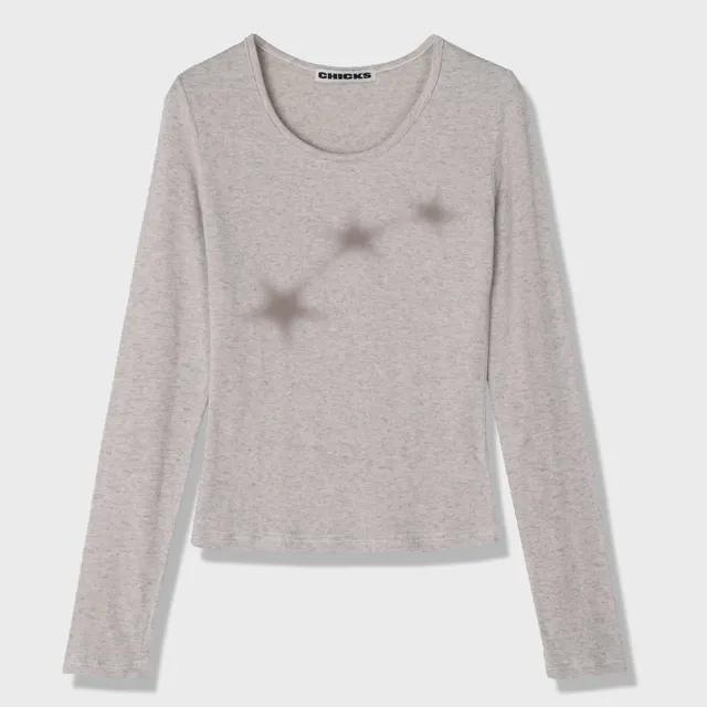 [칙스] Starlight 롱 슬리브 티셔츠 White melange