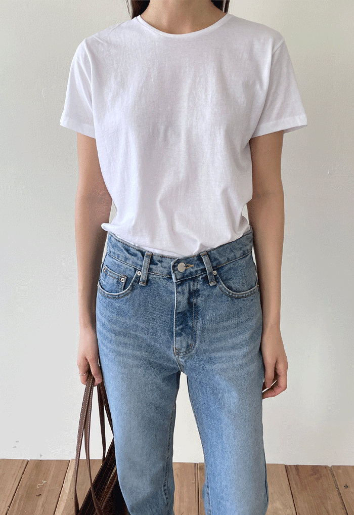 실켓 베이직 라운드 티셔츠