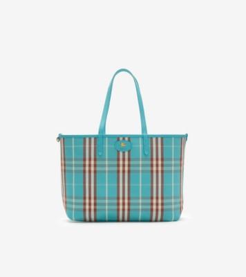 미디엄 리버시블 블룸스버리 토트 (아톰 블루) - 여성 | 공식 Burberry®