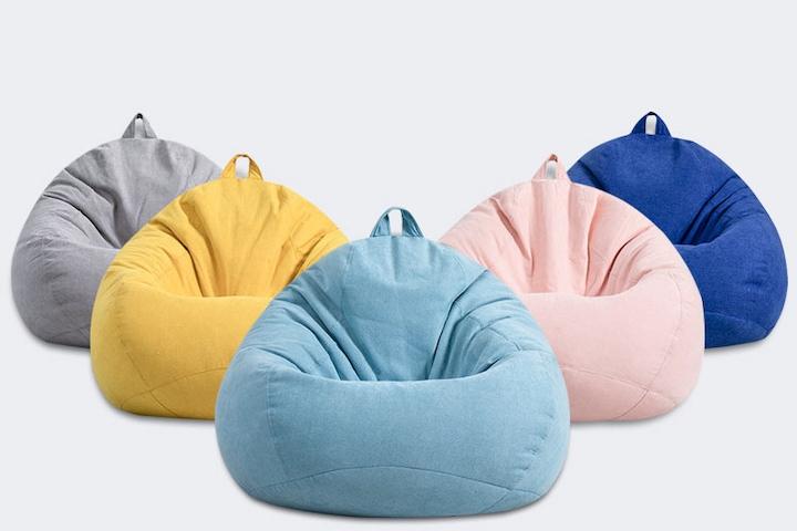 [해외]원룸 1인용 빈백 소파 풋스툴포함（EPS）