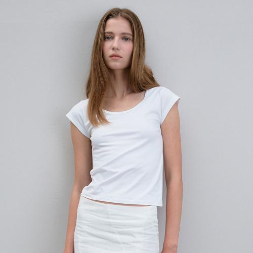 Lean U-neck tee (Ivory)