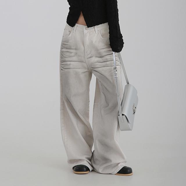 제이어반스 머드 더티워싱 빅와이드 데님팬츠 2col