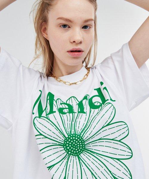 TSHIRT FLOWERMARDI_WHITE GREEN