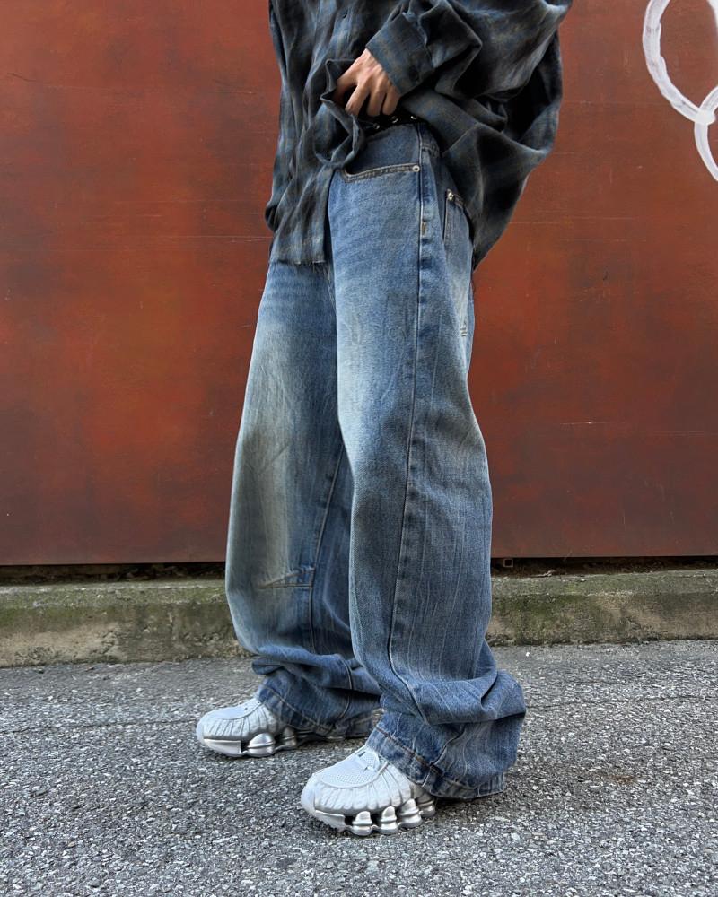 데일리 포켓 크랙 데님팬츠