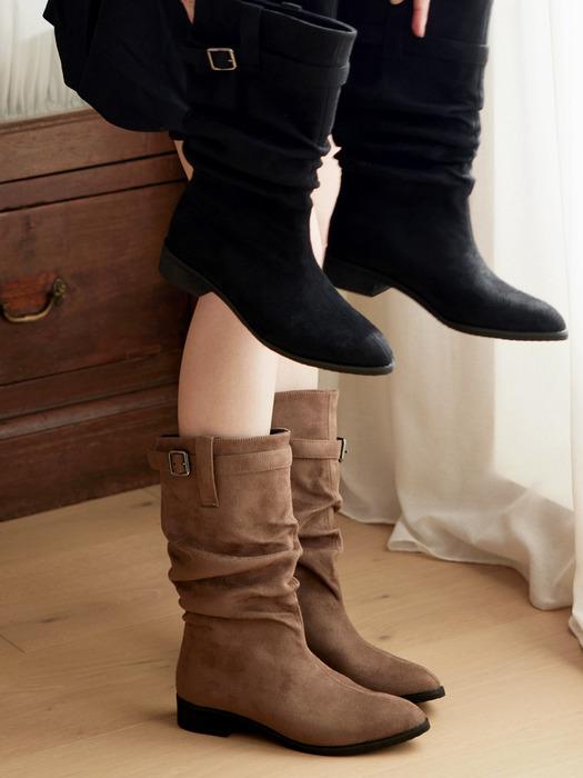 소프트 슬라우치 미들부츠 (2color)