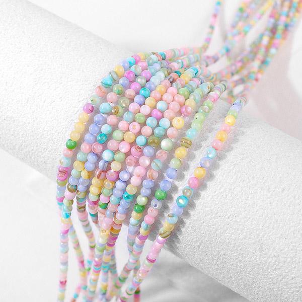[6132-01]자개 라운드 3mm 캔디믹스 ,1줄(약37cm)