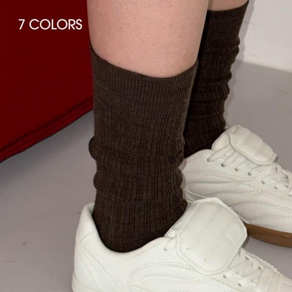 wool loose middle socks (7colors)
