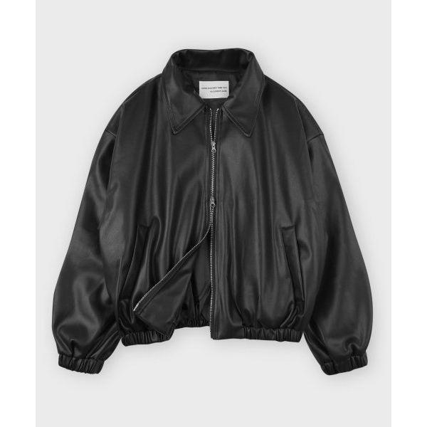 PLACE STUDIO 비건 레더 오버핏 블루종 [블랙] Vegan Leather Overfit blouson [Black]