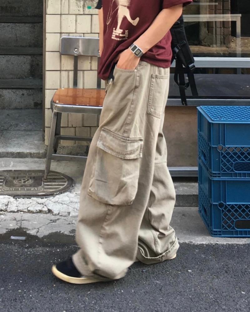 샌드윅 워싱 카고 데님 팬츠 Beige
