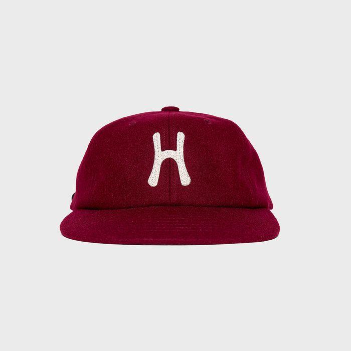 H Logo Wool Relaxed Fit 6Panel Cap_Burgundy