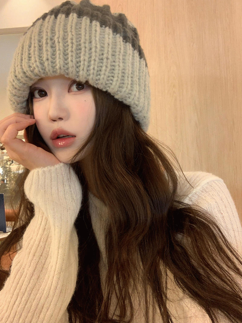 preorder l 디토 배색 골지 비니