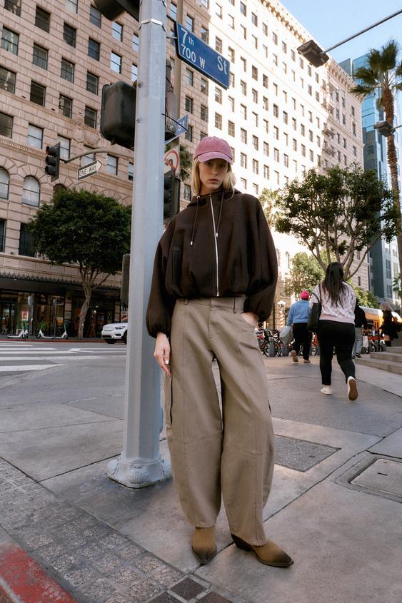 오버사이즈 소프트 후드 봄버 재킷