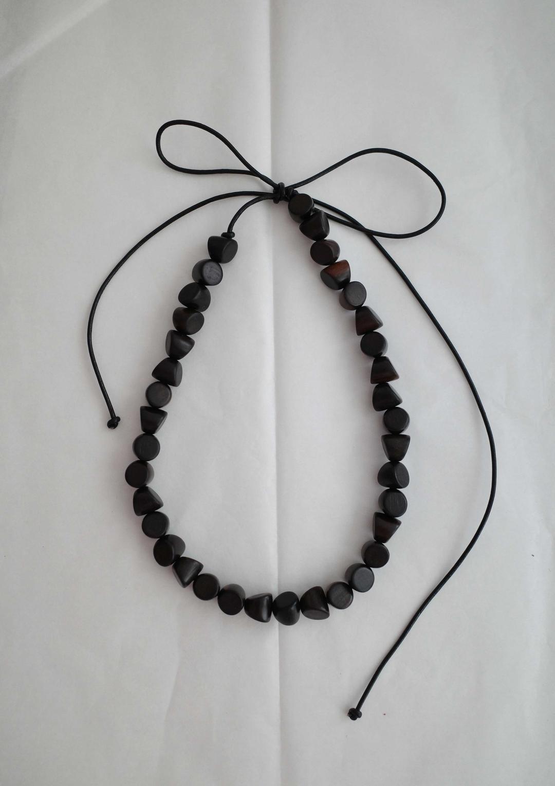 Wood tie necklace