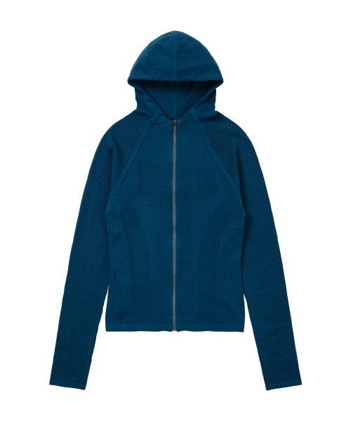 Sports Knit Hoodie Blue