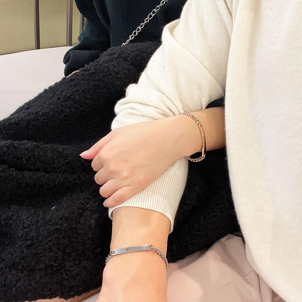 커플 팔찌 이니셜 각인 써지컬스틸 1+1 템 아이템 선물