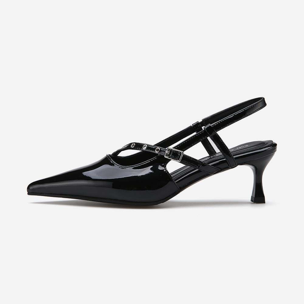 솔트앤초콜릿 [WITH 김노아 / 단독] 오블리크 아일렛 슬링백 412412006 (6cm/2colors)