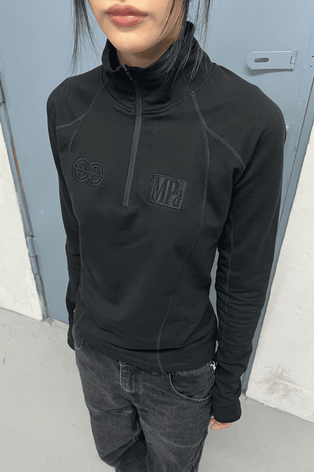 [Pre-order 10% off] MPa SOFT-SHELL HALF ZIP WOMEN (BLACK) 11/3 sequential delivery