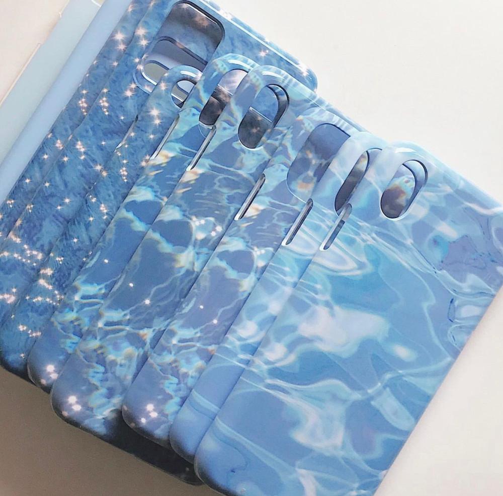 (젤리 하드 풀커버 카드수납) 스위밍풀 윤슬 케이스 아이폰 15 갤럭시 S24 Z플립5