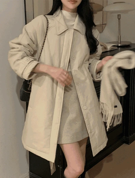 [3천장마멜코트핏/4.5oz충전재/기획특가/부츠코디찰떡][made] 마멜 하프 패딩 코트 (겨울/신상/데일리/데일리룩/출근룩/데이트룩/연말룩/하객룩/격식룩/하프패딩/하프/패딩코트)