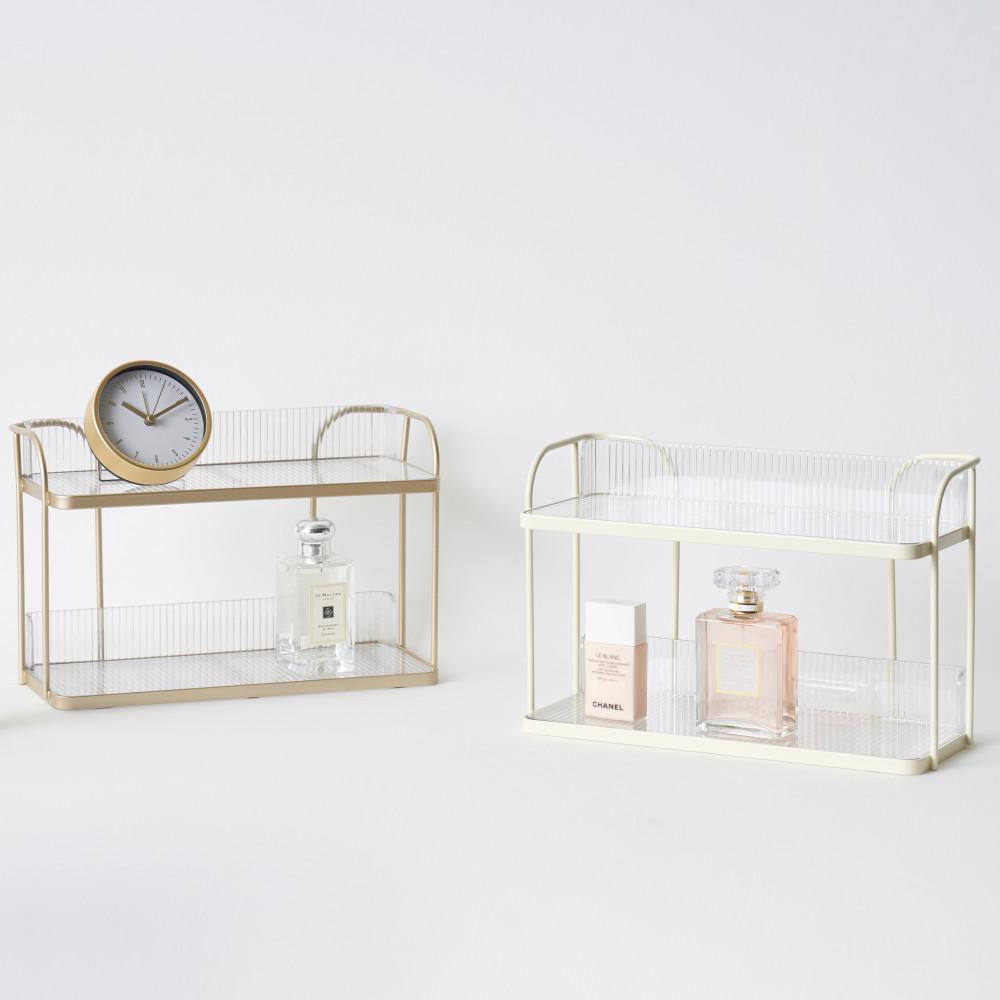 바이에스컴퍼니 화장품 정리대 향수 정리함 2단 철제 모듈 미니 진열대 선반