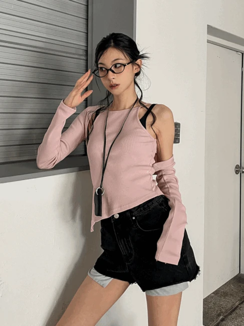 코니 언발 홀터넥 나시 볼레로 set