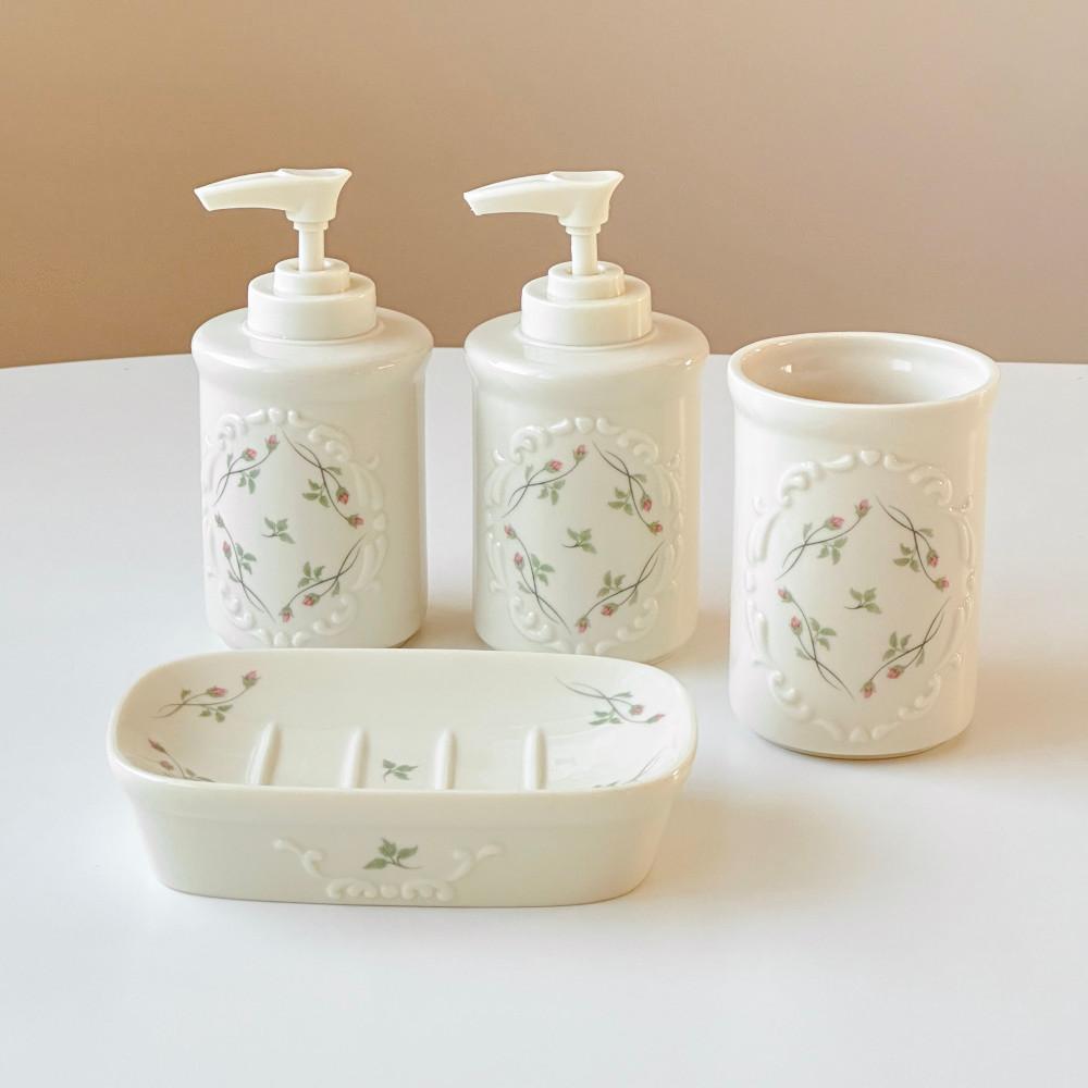 레녹스 로즈매너 욕실용품 샴프통, 비누받침대, 칫솔꽂이 / 빈티지소품