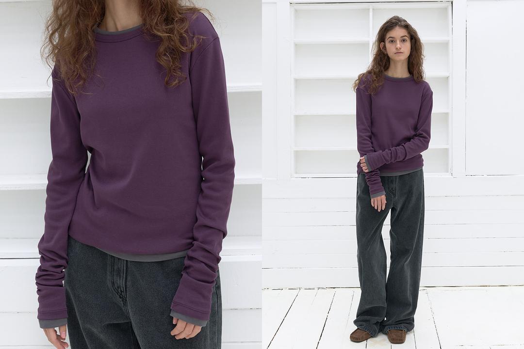 Essential cotton long sleeve (purple)