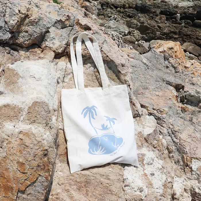 dark cat cotton bag