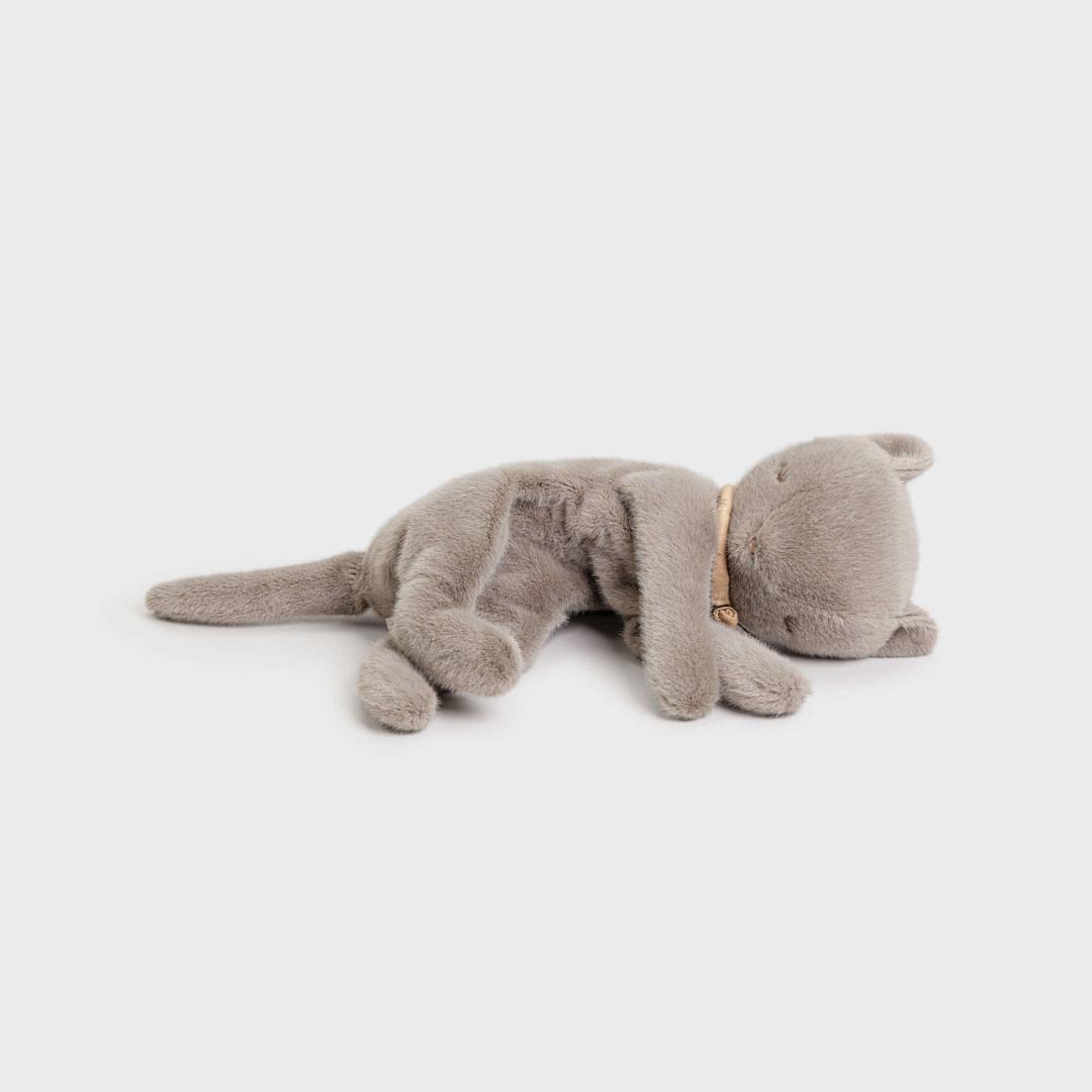 Maileg Sleeping Kitten Plush, Medium - Grey