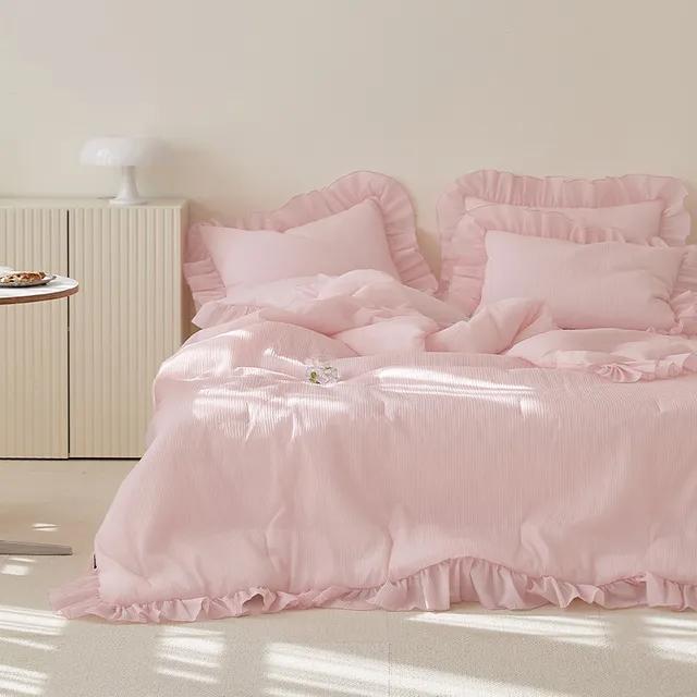 [풀세트] 썸머왈츠 스노우시어서커 프릴 여름 차렵이불패드세트(SS/Q/K) 5종