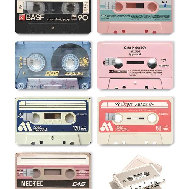 빈티지 카세트 테이프 체크카드 신용카드 카드스티커 카드리폼 스티커 카드스킨