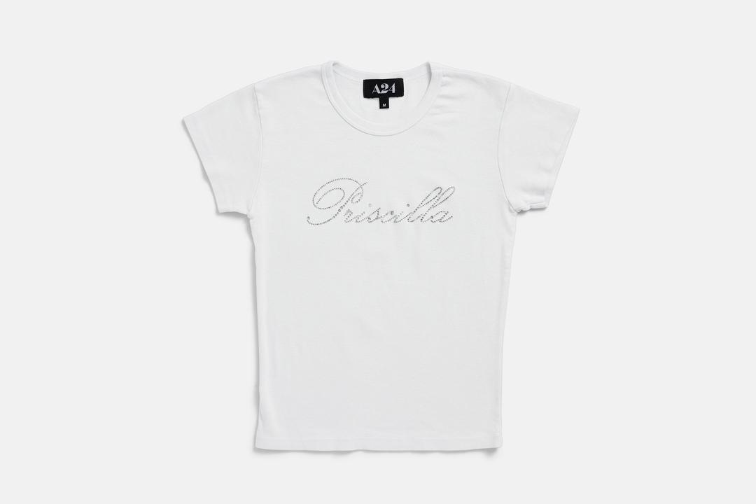 Priscilla Rhinestoned Babydoll Tee - S