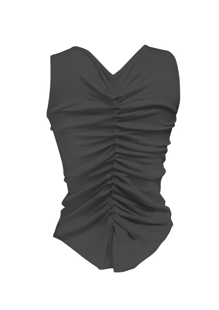 BACK WEAVE SLEEVELESS . CHARCOAL