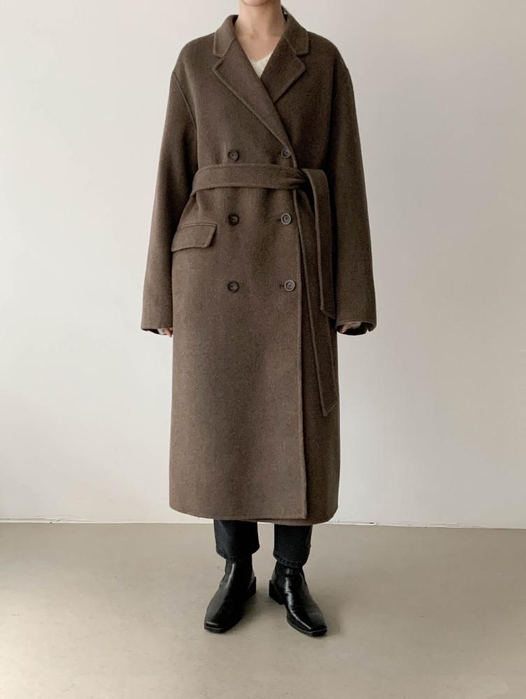 P 모카 롱 핸드메이드 코트 mocha long handmade coat 
