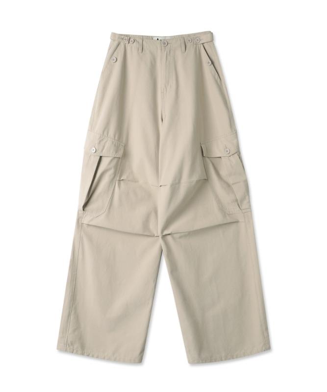 Enter Wide Cargo Cotton Pants DEEP BEIGE