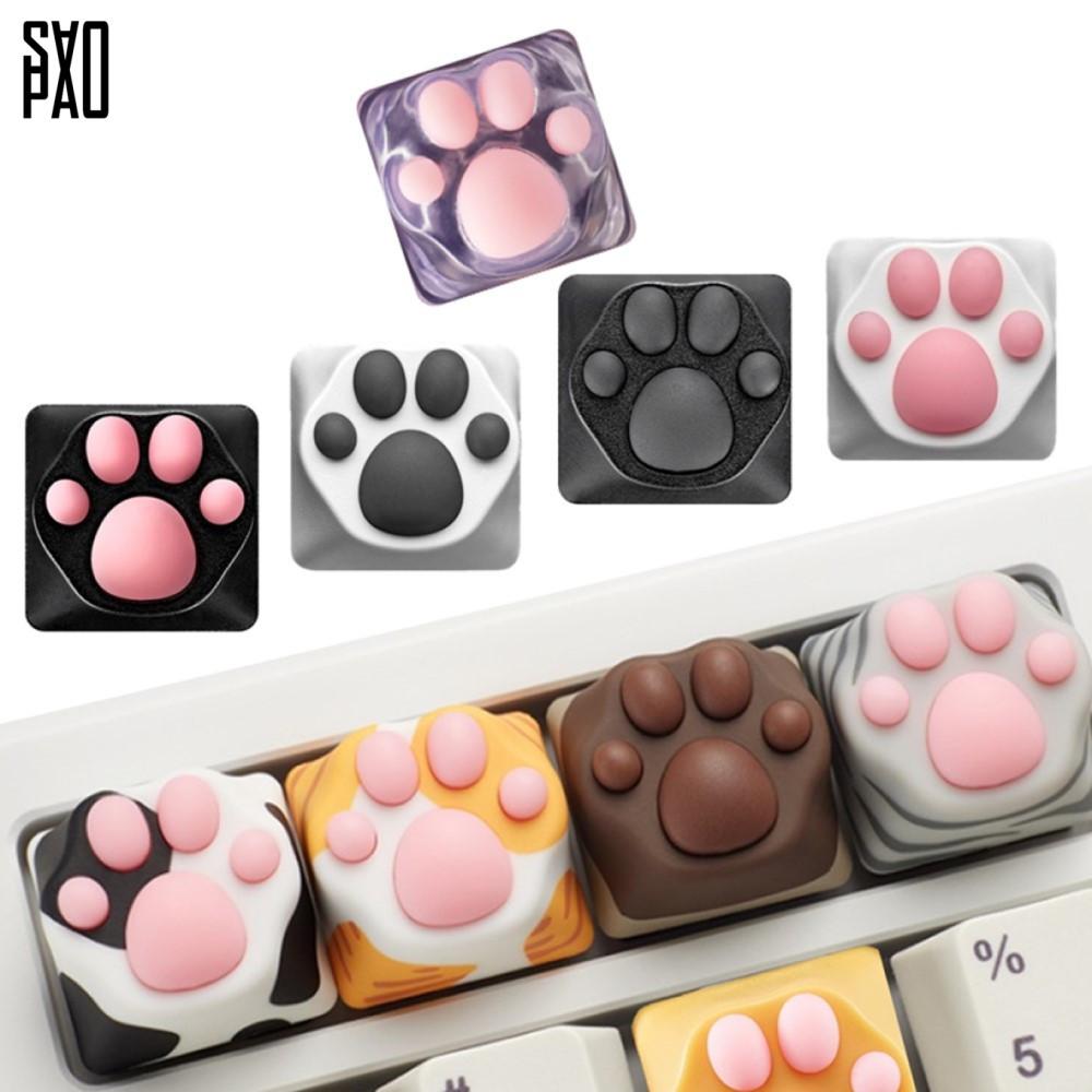 사오파오 고양이발 젤리 포인트키캡 발바닥 (10가지), WHITE + PINK