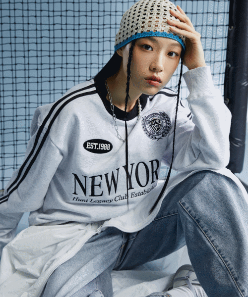 [블록코어] (NEWYORK) 트랙 스웨트셔츠_SPMWD49C91