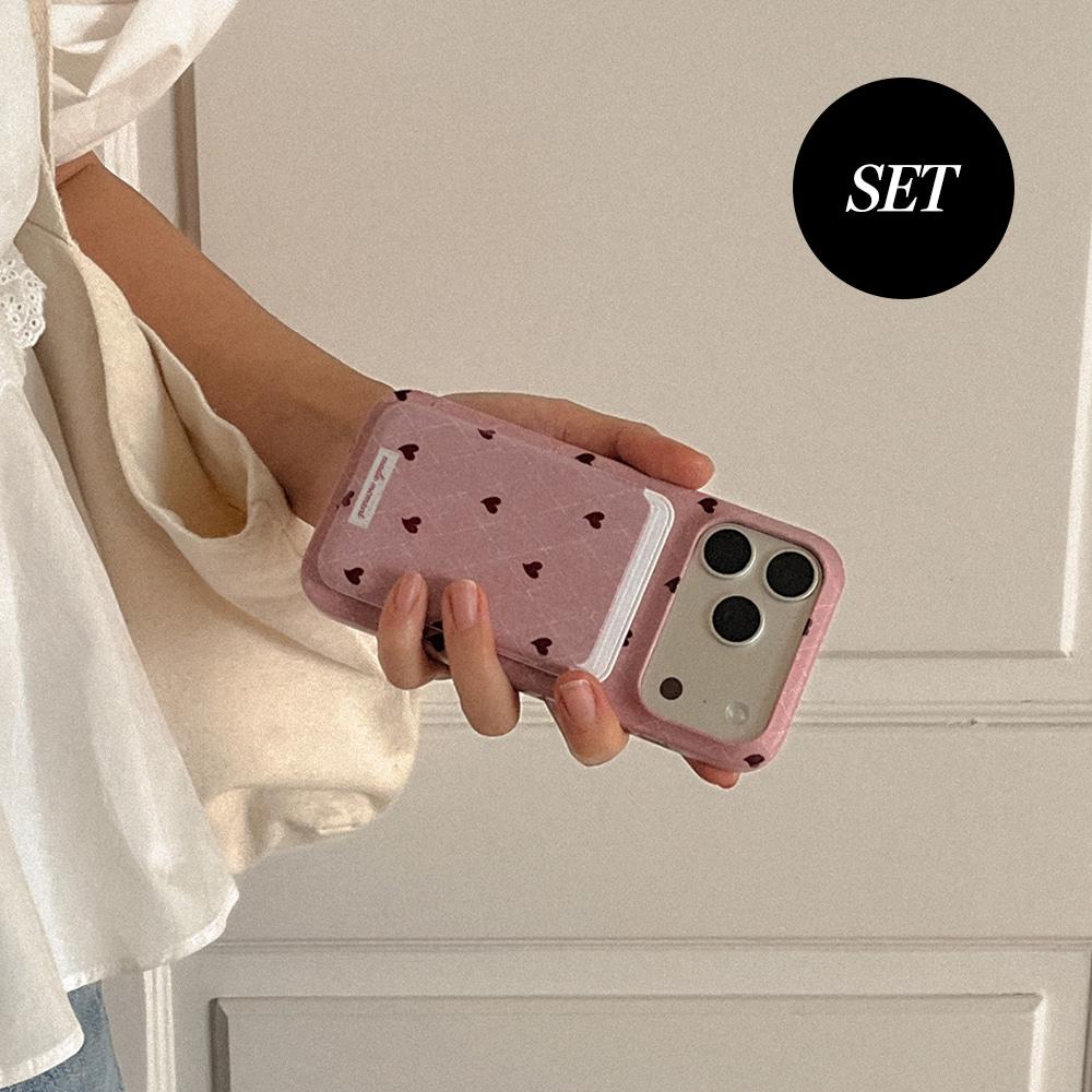 [SET] sweet knit love 맥세이프 하드케이스+맥세이프 카드슬롯
