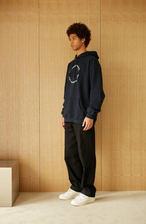 CIRCLE LOGO HEAVY F. TERRY HOODIE NAVY