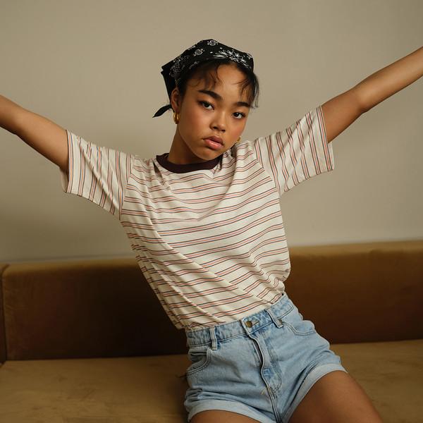 PAIRS SURFER TEE BROWN & ORANGE