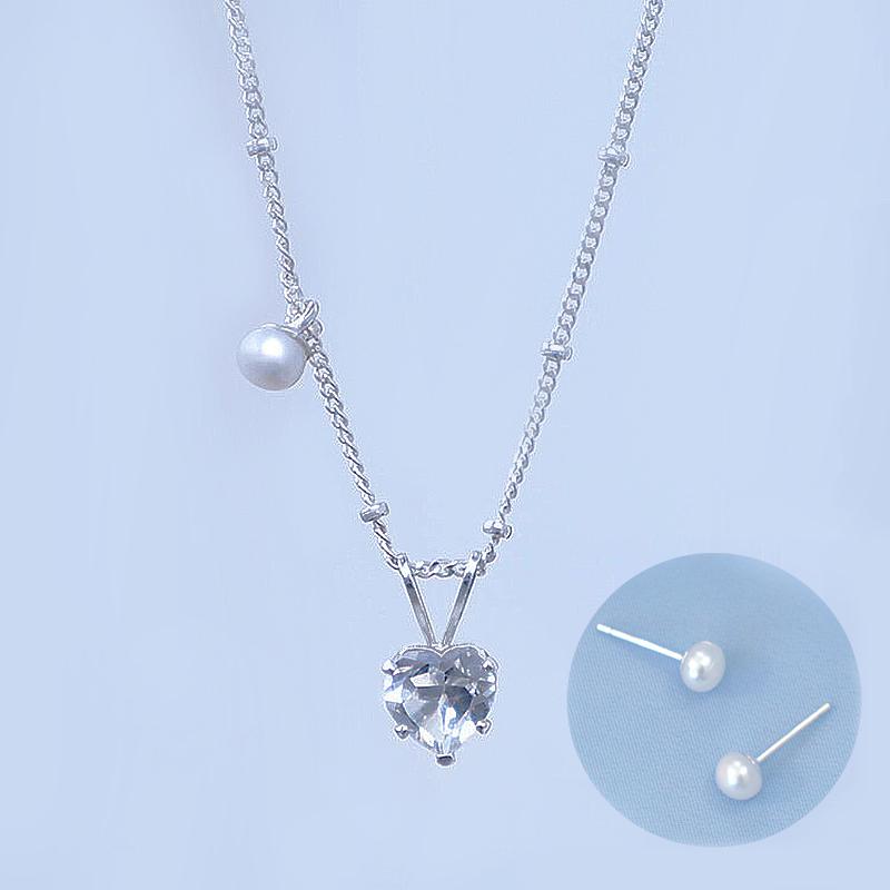 ♡ Topaz pearl ๑ necklace ♡
