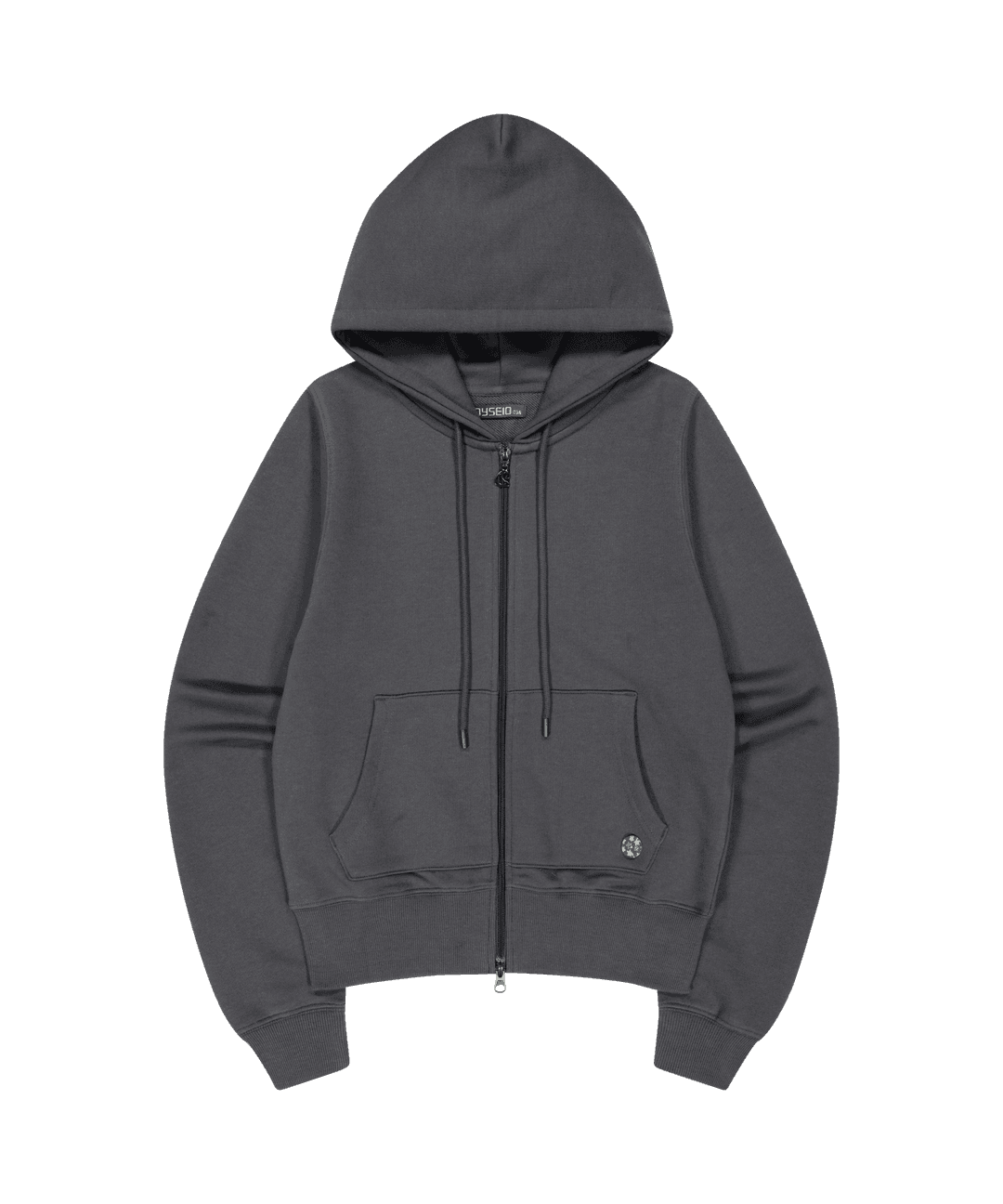 038 COZY HOOD ZIP-UP CHARCOAL