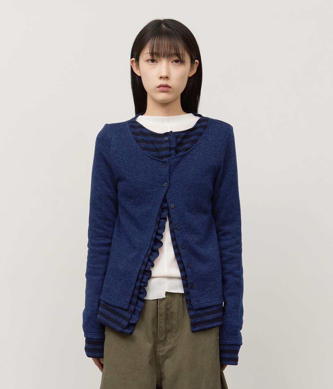 (W) Ruffled Layered Cardigan (3color)