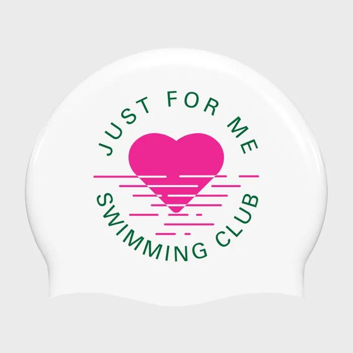 Heart Sunset Swim Cap_White/Green&Pink