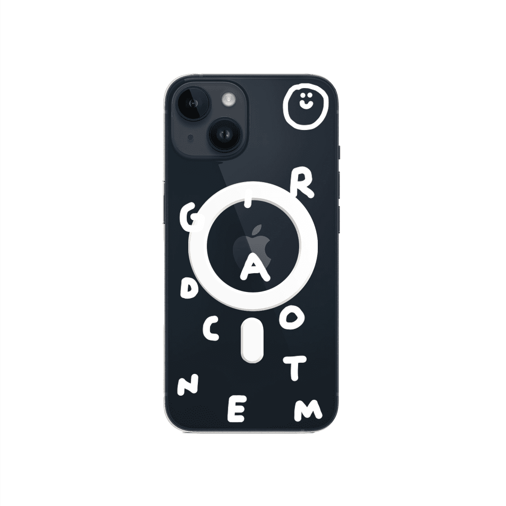 가르송티미드 레터링 화이트 맥세이프 케이스