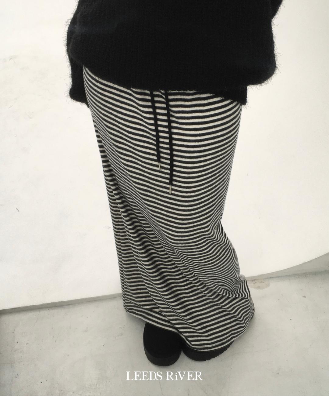 리즈리버 [*기모] 스트라이프 맥시 롱 sk - 3color