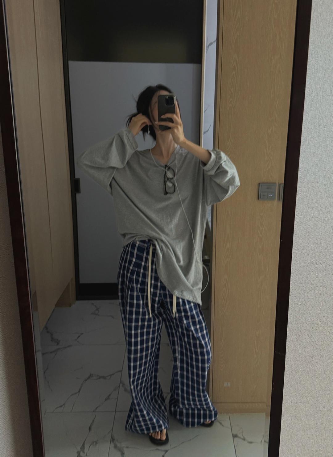 오버 롱 슬리브 티셔츠(그레이)