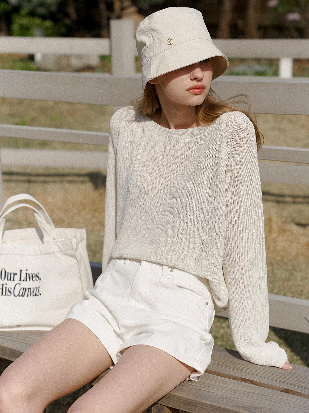 프라이데이재즈 앤유 루즈핏 네츄럴 린넨 니트